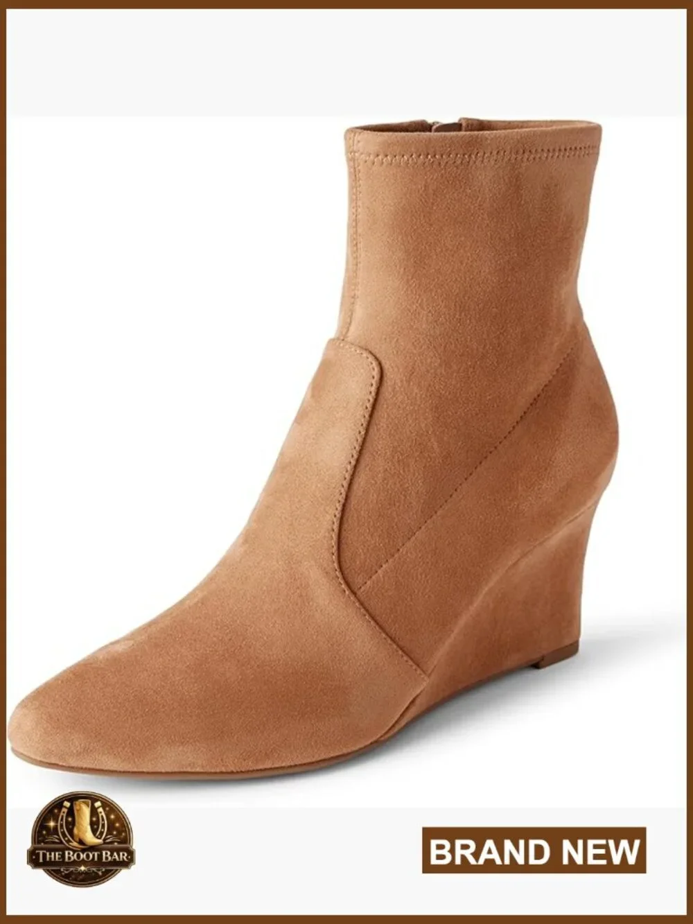 Women's Wedge Ankle Boots with Memory Foam Insole, Zip Closure